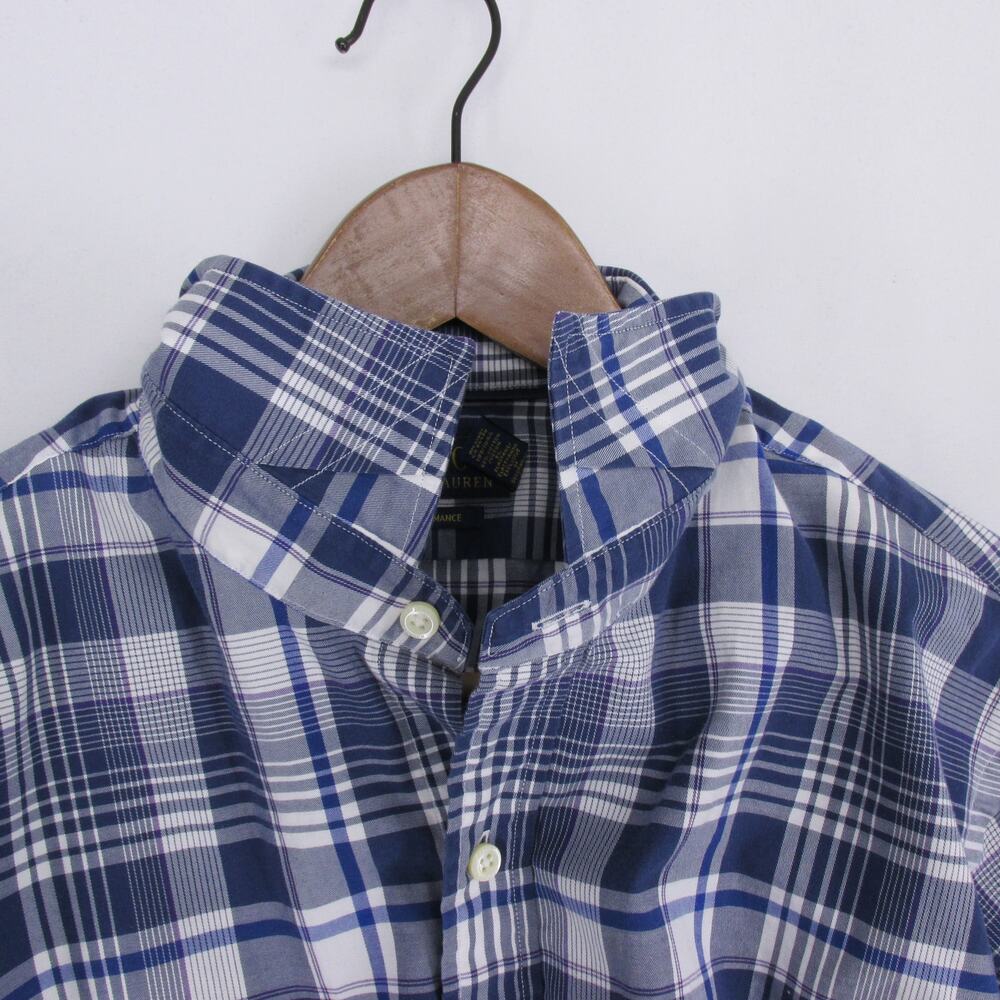 Polo Ralph Lauren Performance Shirt Mens XL Blue Plaid Long Sleeve Stretch - Picture 3 of 8